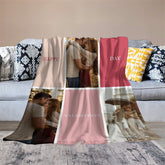 Aperturee - Custom Splicing Couple Photo Valentines Day Blanket